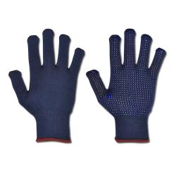 PVC-Pimple Work Gloves "HENAN" - Fine Knitted Blended Fabric - Blue Color - Norm