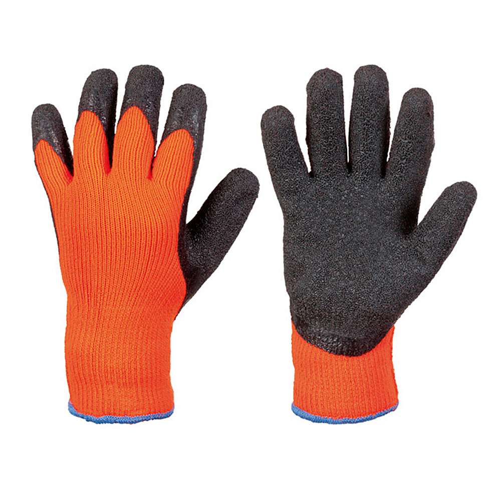 Gants de travail "Rasmussen" - couleur orange / noir - tricot moyen - tissu acry