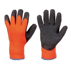 Rękawice robocze "Rasmussen" Kolor pomarańczowy / czarny -akrylowe  powlekane lateksem - Norma EN 388/EN511