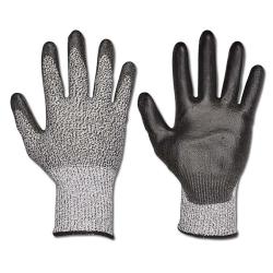 Cut Resistant Glove  Level 5 "AKRON" - Fine Knit Polyurethane Coated - Black Col