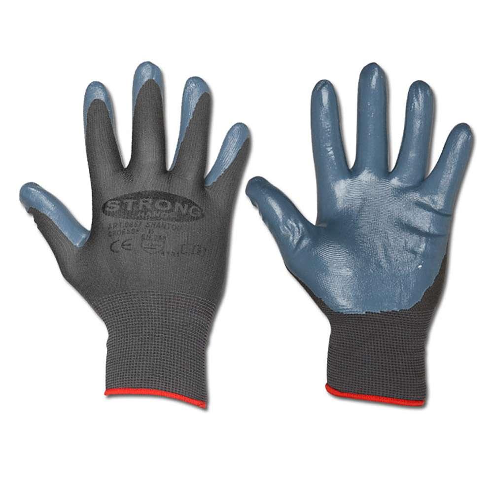 Diligence fabrik udvide Work Glove "Shantou" - fine strik polyester med nitril belægning - farve  sort - standard: EN 388 / Klasse 4131
