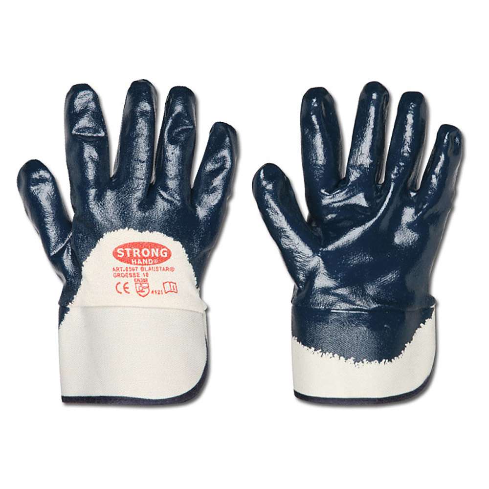 Work Gloves "Blaustar" - Nitrile - Blue - Norm EN 388/ Class 4121