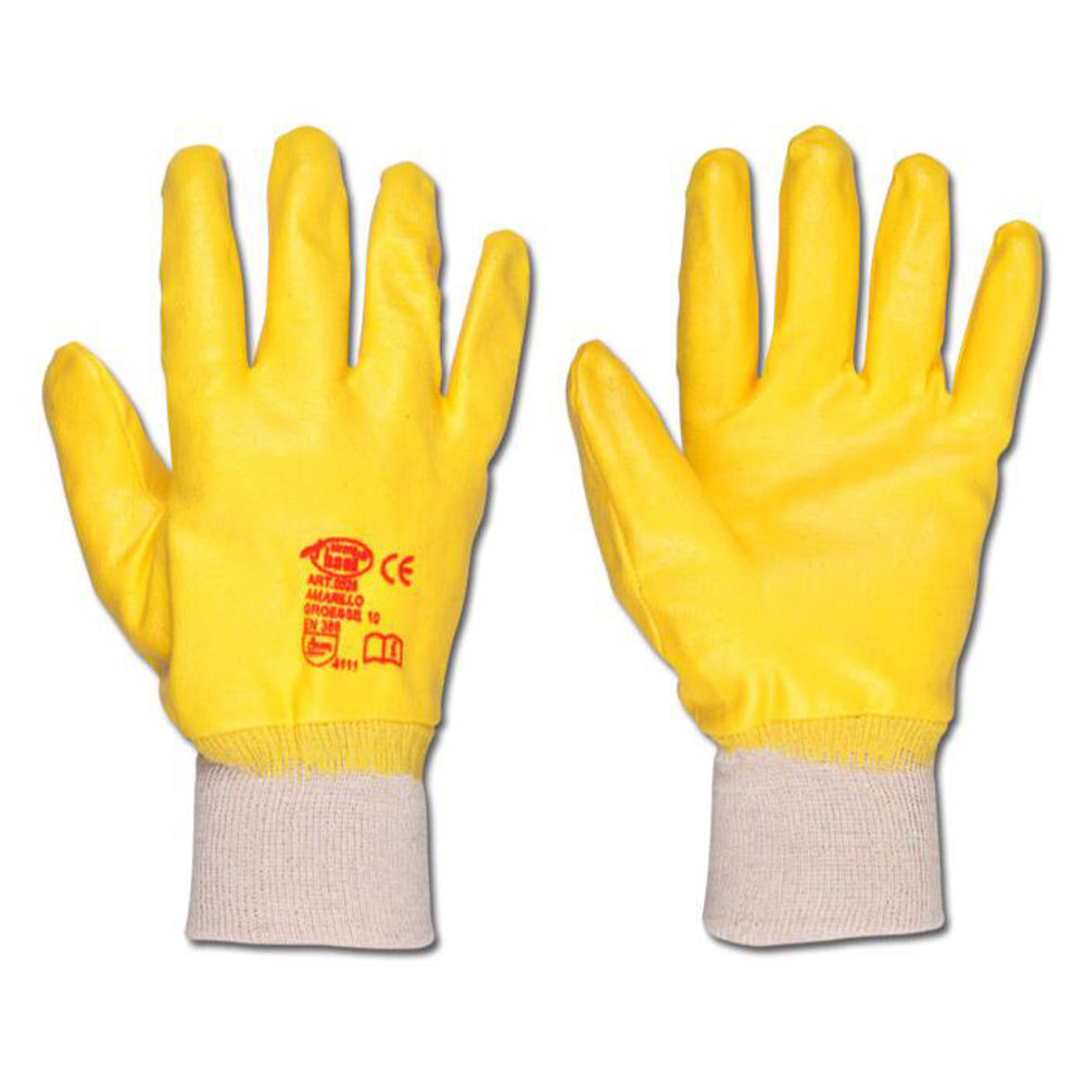 Rękawice robocze "Amarillo" - Nitryl - Kolor żółty - Norma EN 388/Klasa 4111