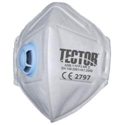 Vikbar mask TECTOR "FFP3" NR D - med utandningsventil - Standard: EN 149:2001 + A1:2009