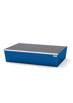Collection tray classic-line - painted or galvanized steel - grating - for 2 barrels