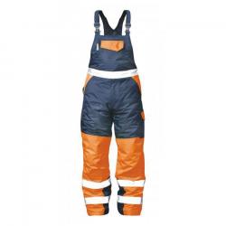 Warnschutzlatzhose - orange/marine - Gr. XXL - 100% Polyester Oxford - PU -Beschichtung - wind- und wasserdicht, hoch atmungsaktiv - Nähte getaped