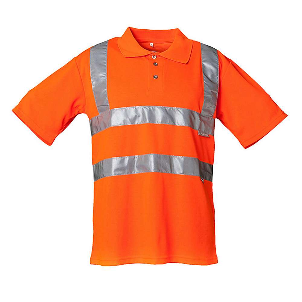 High visibility polo shirt - 82% polyester/18% cotton - orange, yellow