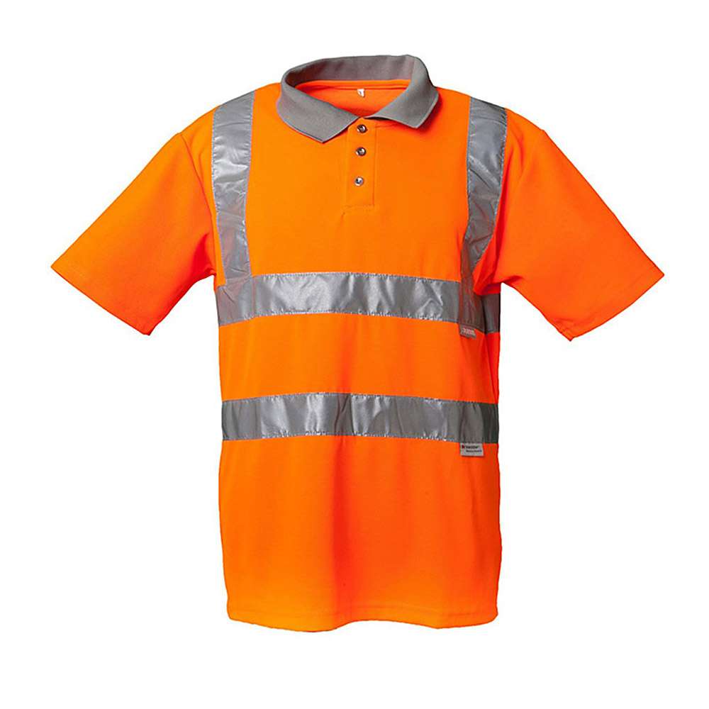Warnschutz-Poloshirt - 82 % Polyester/ 18 % Baumwolle - orange, gelb