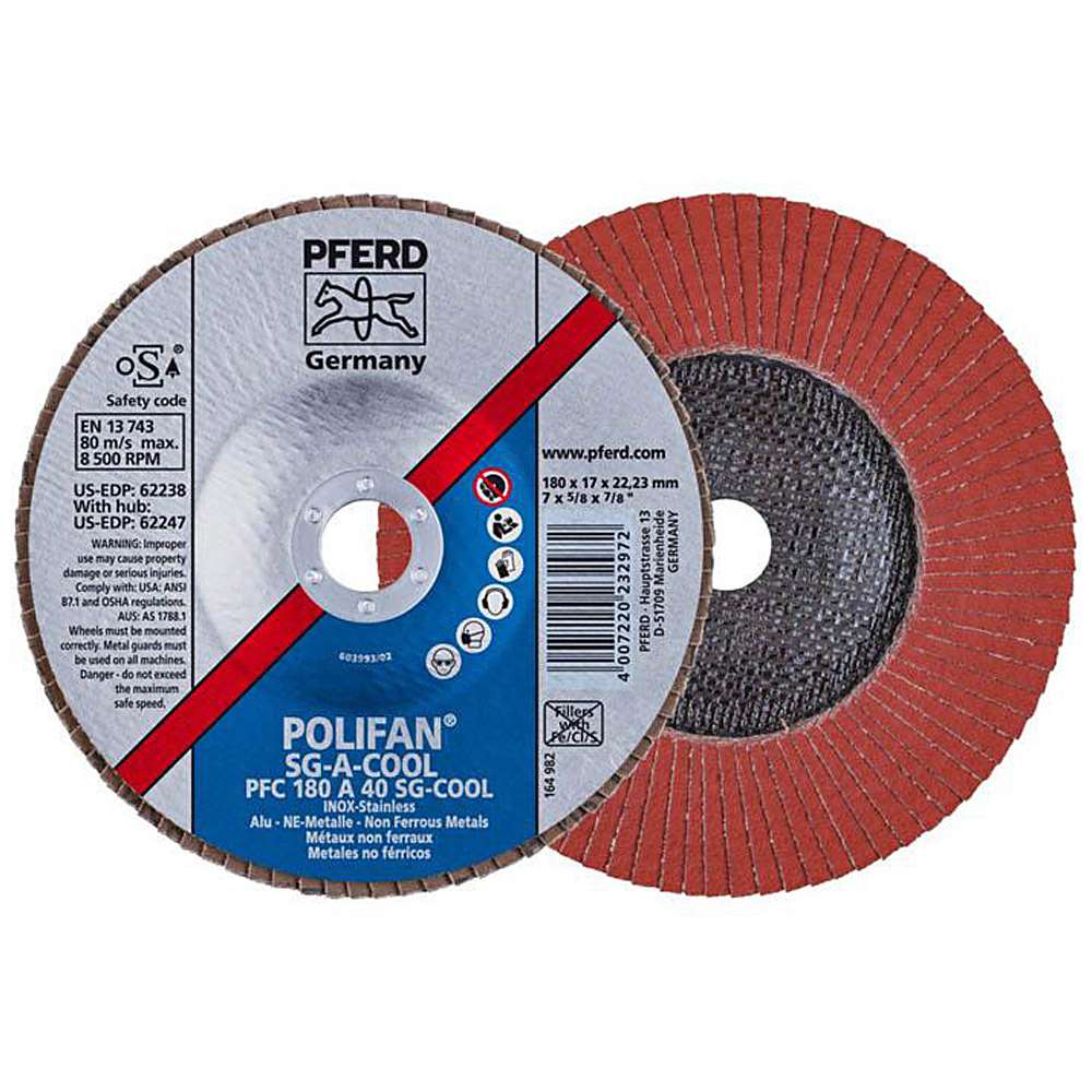 Klapy płyta - PFERD POLIFAN® - w INOX / metali nieżelaznych - stożkowy kształt CHŁODZENIE