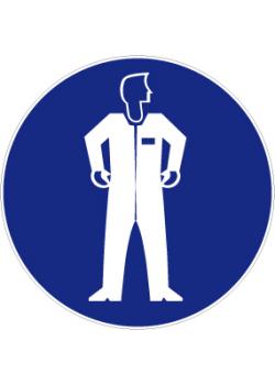 Znak nakazu "Nakaz noszenia odzieży ochronnej" - Średnica 5-40 cm