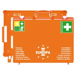 Førstehjælpskasse "EUROPA II" - DIN 13169 - fyldt - orange ABS plast