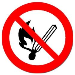 Restposten - Verbots-Schild - "Feuer, offenes Licht und Rauchen verboten von B-SAFETY" - Ø 200 mm - nach DIN 67510