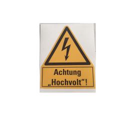 Selbstklebendes Warn-Kombischild  - "Achtung Hochvolt!" FO - 100 x 120 mm