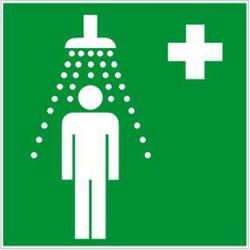 Znak "Prysznic bezpieczeństwa" - wymiary 5-40 cm