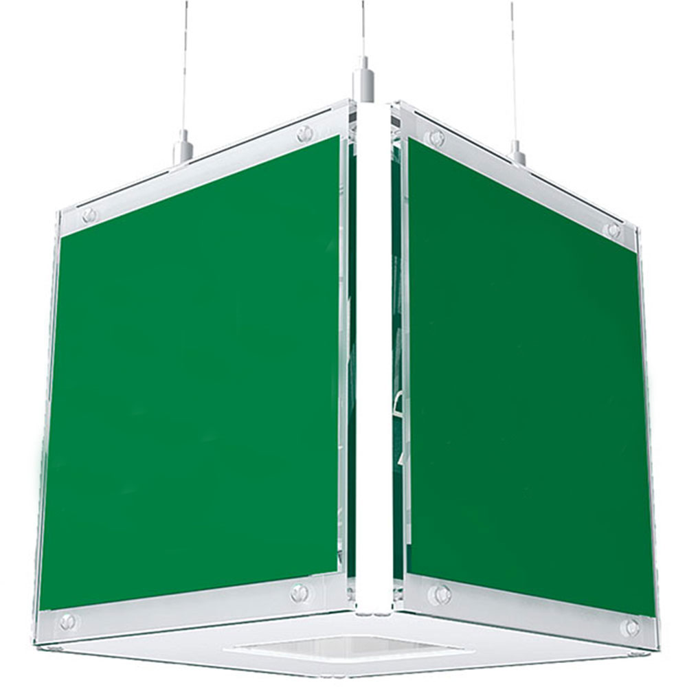 Exit sign cube CUBE-LUX STANDARD - 220 x 220 x 220 mm - sheet steel housing
