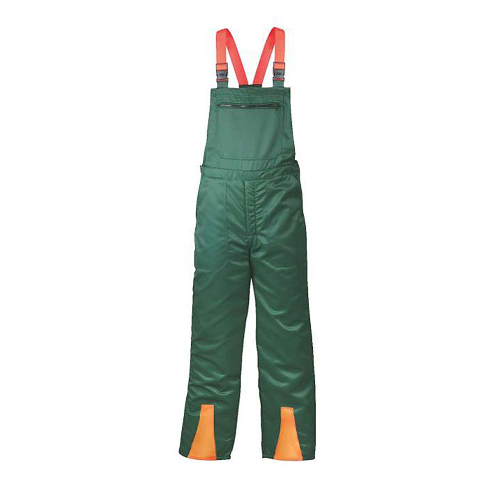 Cut Resistant Bib Overall "ERLE" - 50% Cotton, 50% Polyester - Green - EN 381-2+