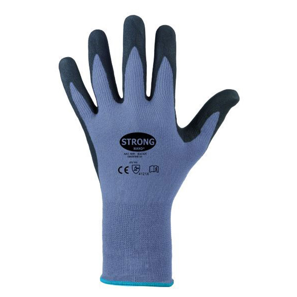 Work glove "BATAN" STRONGHAND® - nylon/nitrile - gray/black - EN 388 - size 7 to 11 - Price per pair