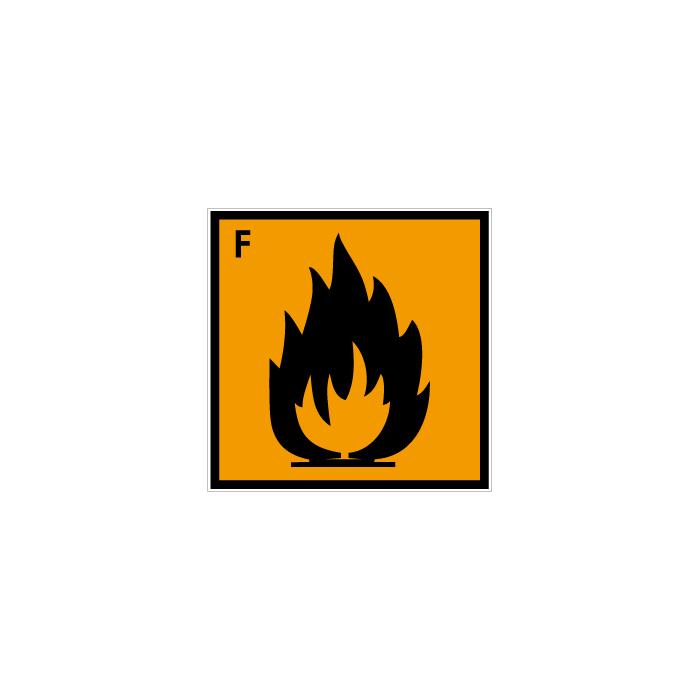 Hazardous material sign "Highly flammable" - 50 mm to 400 mm