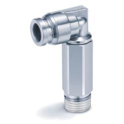 90° böj KQG2W - rostfritt stål - slangens ytterdiameter 3,2 till 16 mm - M5 utvändig gänga eller 1/8" till 1/2" utvändig gänga - pris per styck