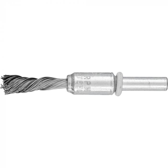 PFERD PBGS børstebørste med skaft - ståltråd - snoet - version med enkelt twist - ydre ø 10 mm - beskæringsmateriale ø 0,20 til 0,50 mm - pakke med 10 - pris pr. Pakke