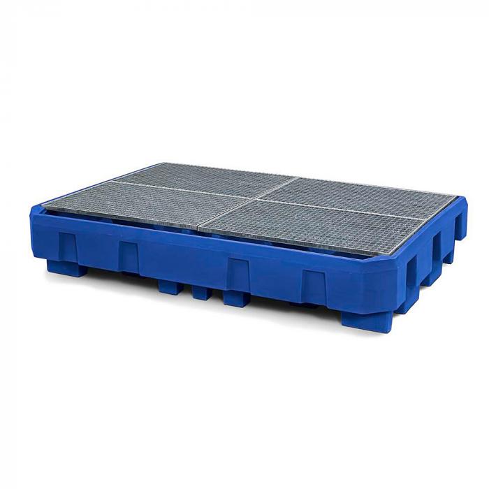 Collection tray classic-line - polyethylene (PE) - for IBC - with filling area and galvanized grating