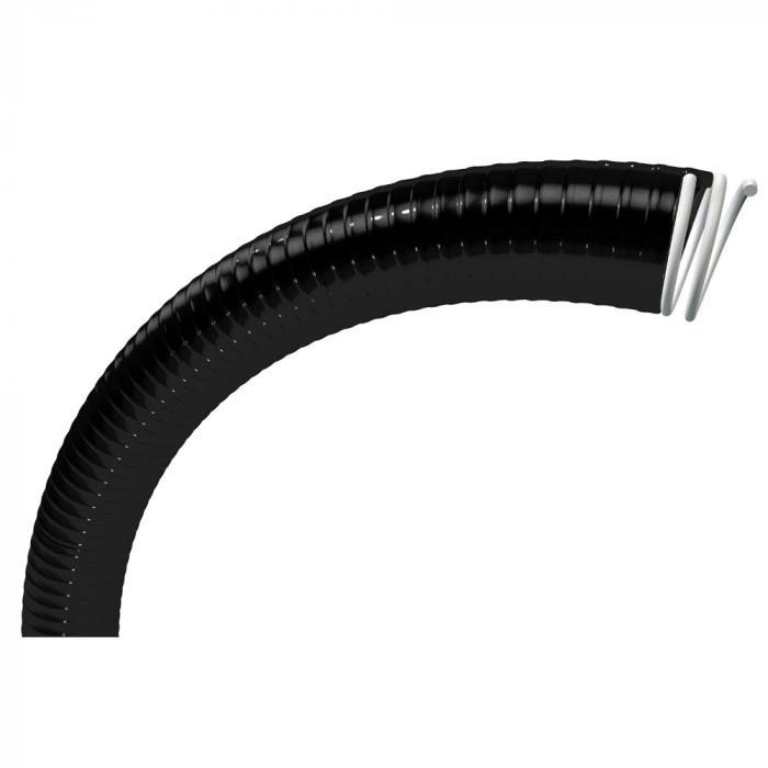 Tubo spiralato in PVC Spirabel® Sise - interno 25 fino a 60 mm - esterno 30 fino a 66,4 mm - lunghezza da 25 a 50 m - colore nero - prezzo per rotolo