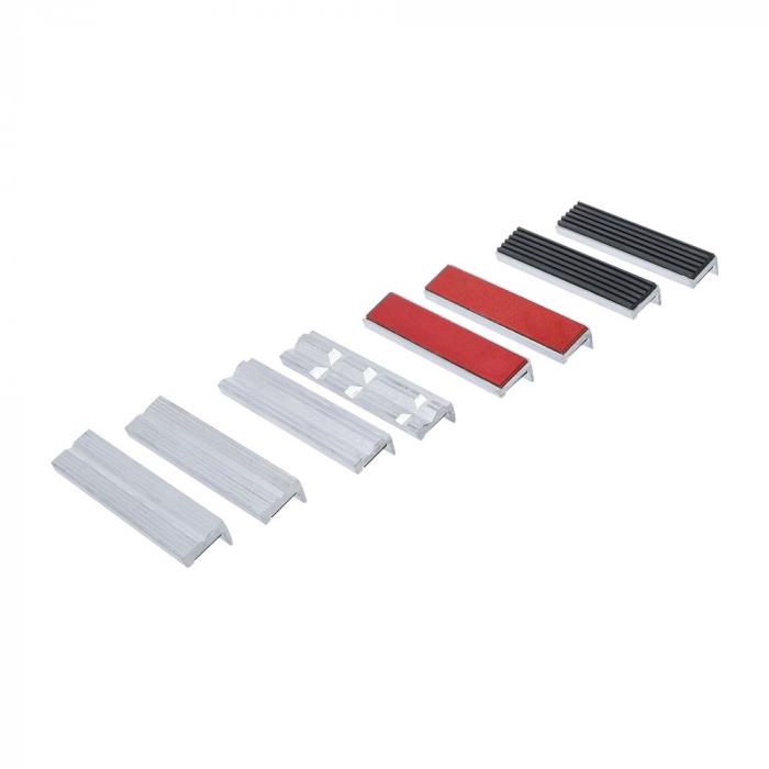 Vise protective jaw set - aluminum - 125 x 25 mm or 150 x 25 mm - 8 pieces - different designs