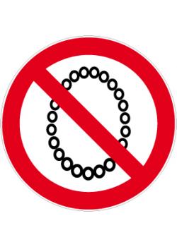 Verbotszeichen "Bedienung mit Halskette verboten" - Ø 5 bis 40 cm