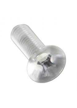 Countersunk screws - Transparent - Phillips - polycarbonate PC clear - M 2 x 3.3 to M 8 x 30 mm