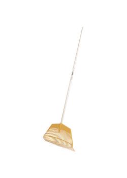 Leaf rake - with handle - width 60 cm - 26 tines - Ø handle 27 mm - yellow