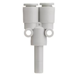 Y-stik KQ2X - 2-vejs - PBT/PP - 3,2 til 4 mm til 10 til 12 mm - Pakke med 5 eller 10 stk. - Pris pr. stk.