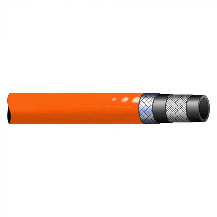 Tuyau hydraulique à ultra haute pression en thermoplastique TP10HS-NC - en polyuréthane orange -  DN 4 à 6 mm - taille 2 à 4 mm - Ø extérieur 9,1 à 14 mm - pression de service 700 bar - Prix au rouleau
