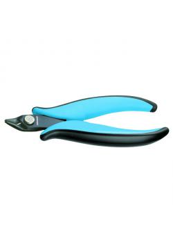 Miniature electronic side cutters - 138 mm - medium hard wire - 21 ° angled cutting edges - without chamfer