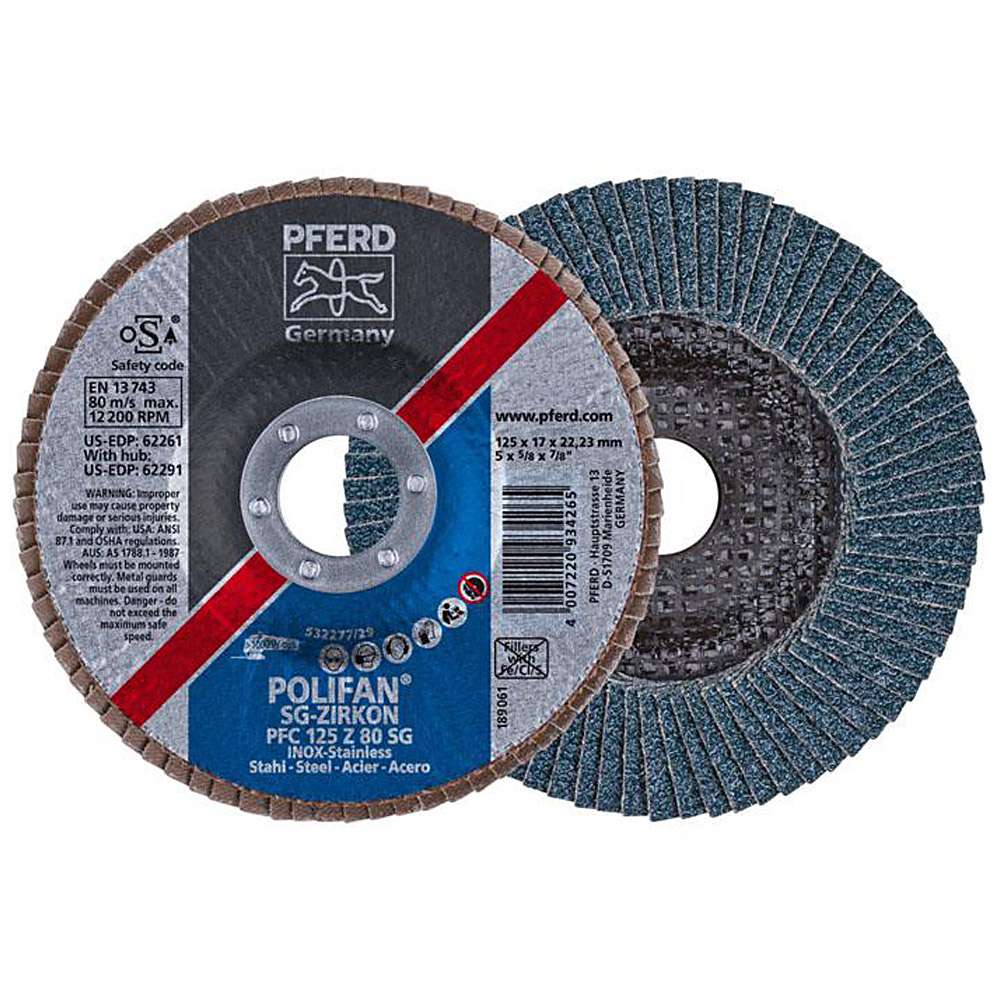 Fan grinding wheel - PFERD POLIFAN® - for steel / INOX - conical high performance design