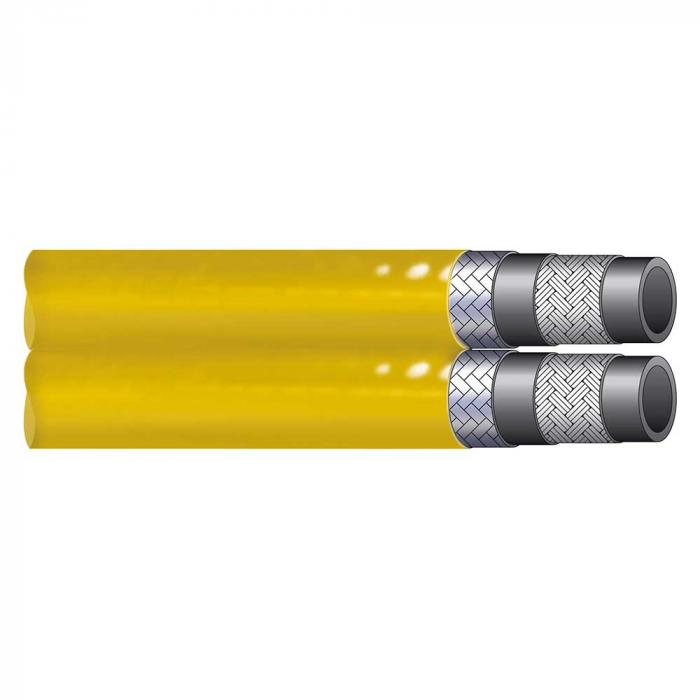 Tubo idraulico gemellato - PU/PEL - DN 6 - Misura 4 - Ø esterno 12,7 mm - PN 700 - rotolo 20 m - prezzo per rotolo