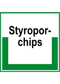 Umweltschild "Sammelbehälter für Styroporchips" - 5-40cm