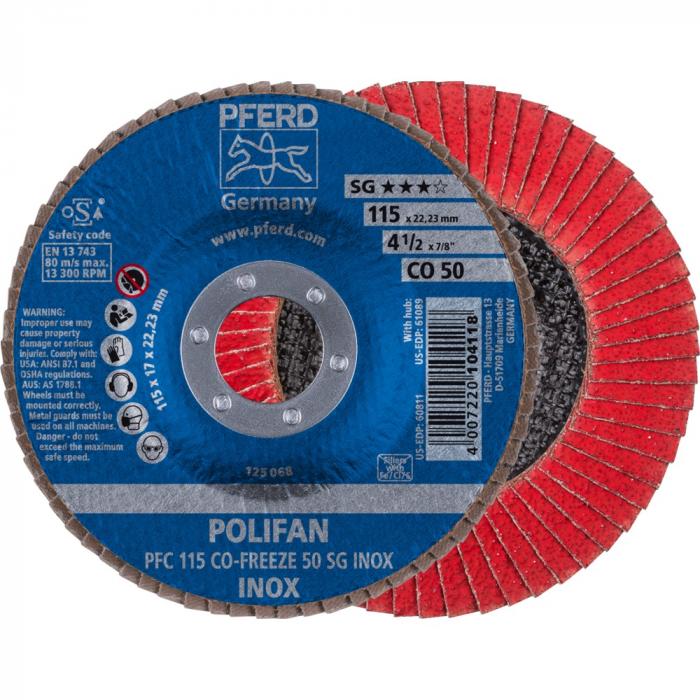 POLIFAN serrated lock washer - PFERD - CO-FREEZE - SG INOX - conical design PFC - outside Ø 115 to 180 mm - 10 pieces - Price per PU