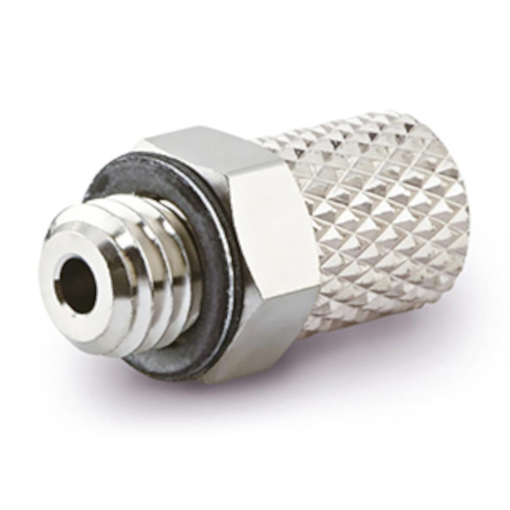 Straight screw connection with union nut M-H - miniature - brass - hose Ø 4/2.5 or 6/4 mm - male thread M5 - pack of 10 - price per piece