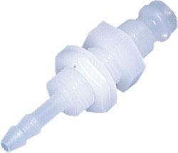 Quick Coupler DN 5 - PVDF With Bulkhead Thread - Open And Closed