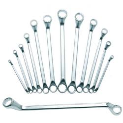 Double ring wrench set - 75° - bent - 6-32 mm - 12 pieces