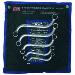 S-Form Double Ended Ring Spanner-Set - 5- Partite - Metric - 3/8" To 3/4"