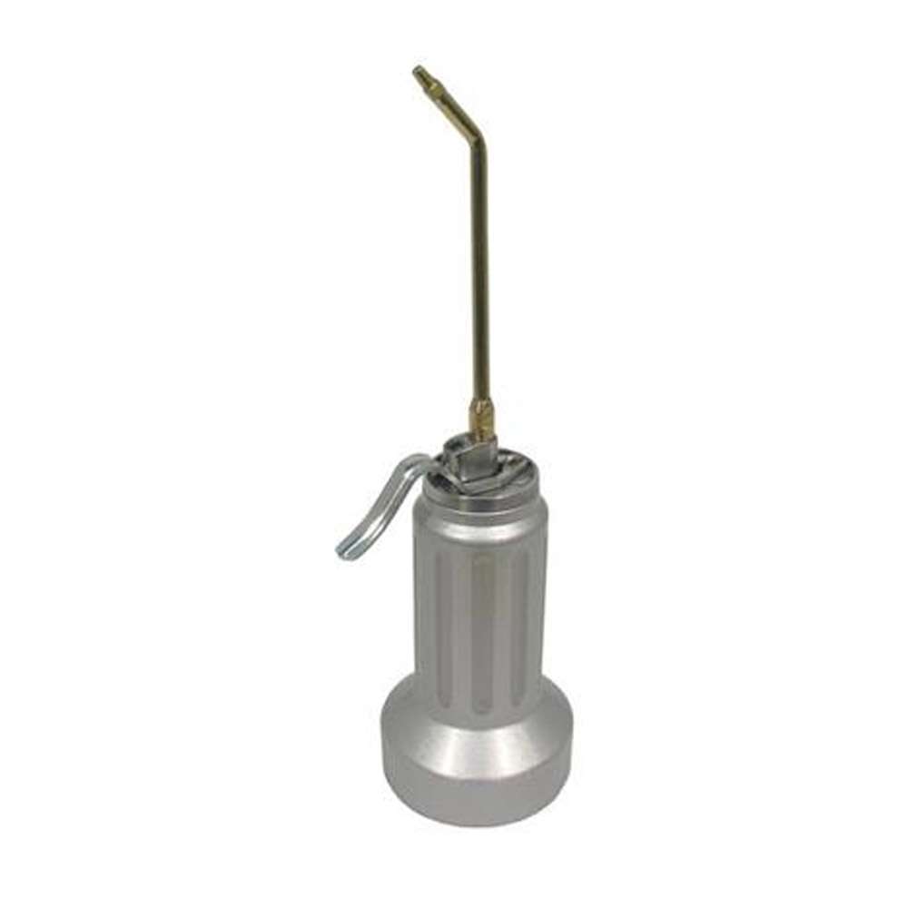 Precision oilcan - light alloy container - with swivelling inlet manifold