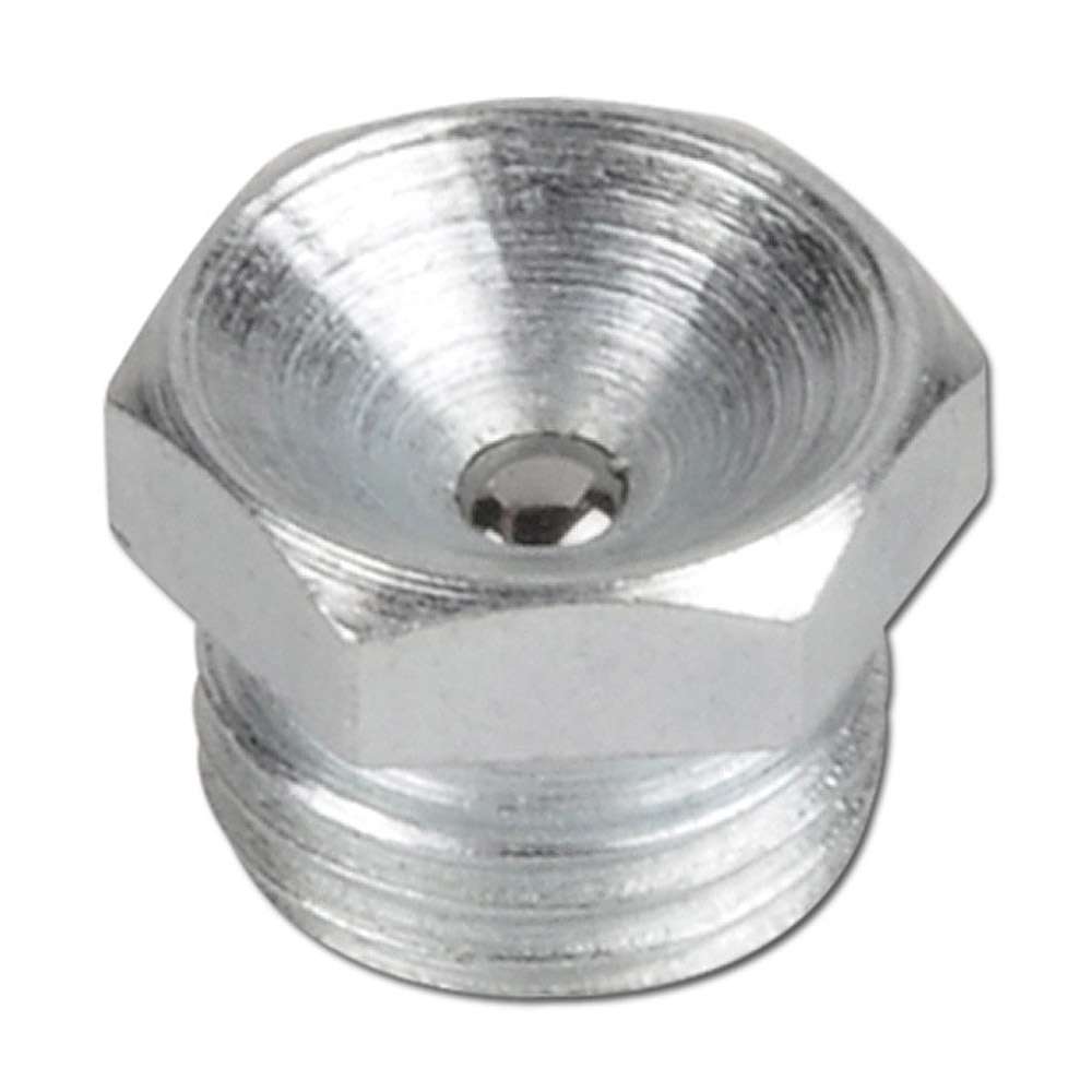 Trakt-smøring nippel - rett - galvanisert stål. - Type D1 - DIN 3405 C