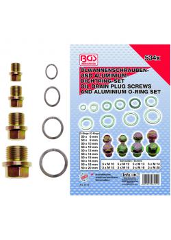oil sump screws- and aluminum sealing ring assortment - 534 pcs.