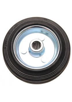 Solid rubber wheel - steel rim - with ball bearing - wheel Ã˜ 100 mm - load capacity 70 kg