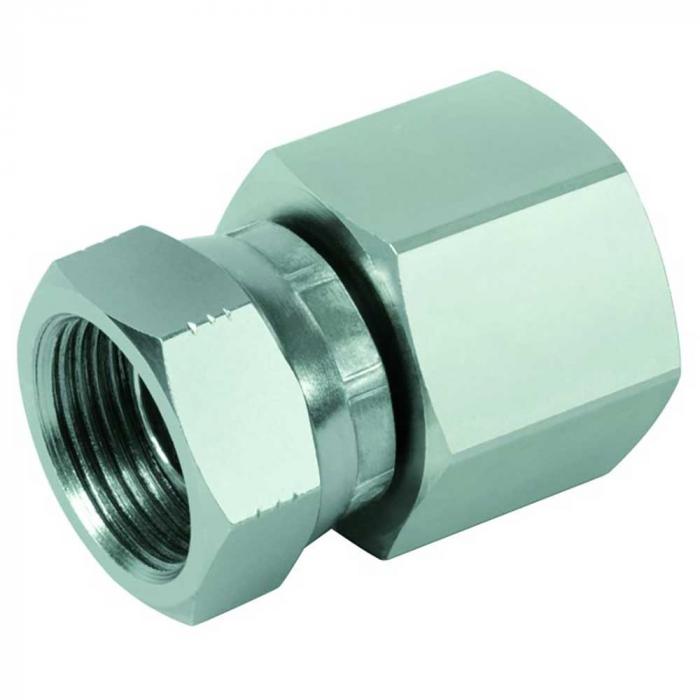 Double connector - chrome-plated steel - IG NPT 1/4 "to NPT 1" - IG in union nut NPSM 1/4 "to NPSM 1"