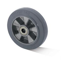 Elastisk massivt gummihjul - med kuglelejer - hjul Ã˜ 100 til 250 mm - bÃ¦reevne 180 til 500 kg