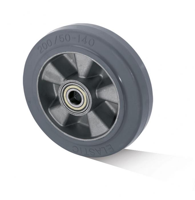 Aluminium Wheels Loading Capacity 200-400 kg Ball Bearing Elastic-Solid Rubber C
