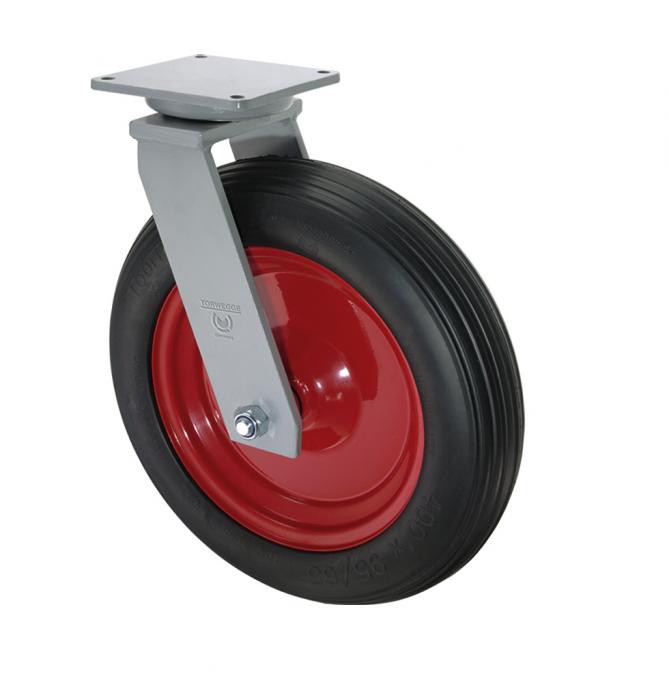 Drejeligt hjul - polyurethanhjul - hjul Ø 246 til 400 mm - konstruktionshøjde 288 til 458 mm - bæreevne 125 til 200 kg