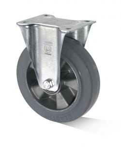 Fast hjul - elastisk massivt gummihjul - hjul Ø 100 til 250 mm - konstruktionshøjde 125 til 290 mm - bæreevne 180 til 400 kg